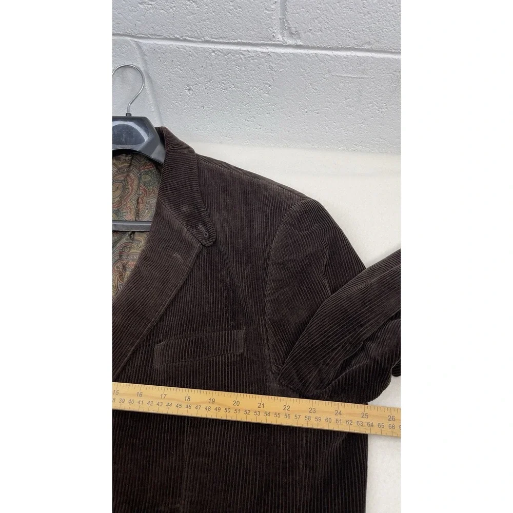 Ralph Lauren Corduroy Blazer Mens 46L Brown Elbow Patch Sport Coat Paisley Lined